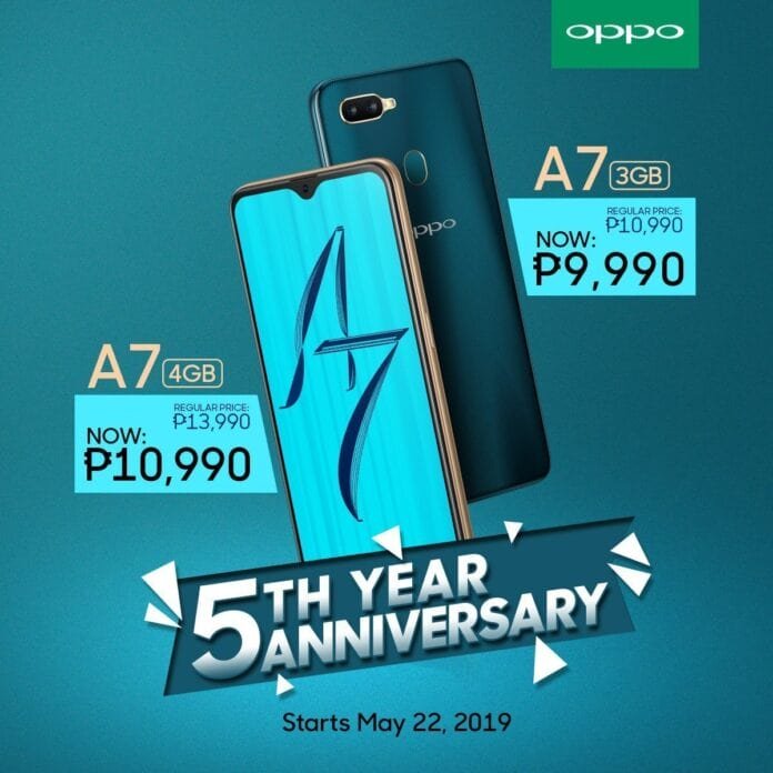 OPPO Celebrates 5th Anniversary with an Enticing Offer for OPPO A7 - Geekstamatic.com