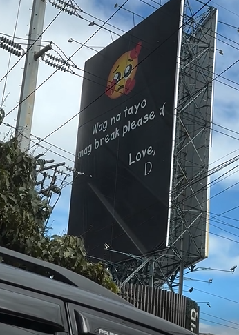 Screencaptured from the viral billboard