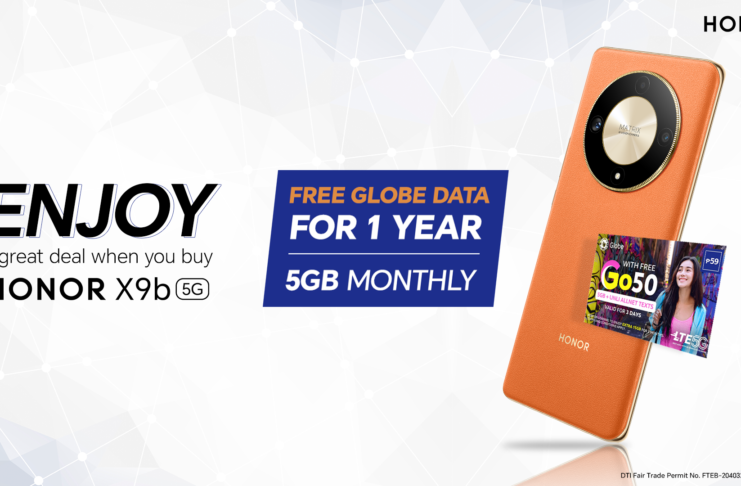 FREE Globe Sim Card when you buy HONOR X9b 5G now.